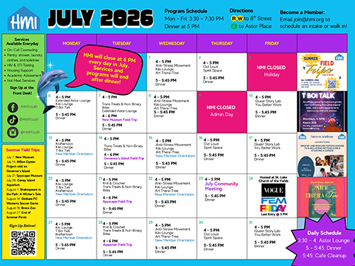 YSD Program Monthly Calendar - July 2026